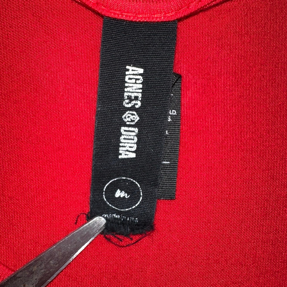 Women's Agnes & Dora T-Shirt Dress Size M Red Oversized Flowy - Picture 3 of 10